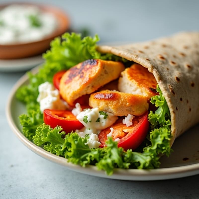 Creamy Buffalo Chicken Wraps with Fresh Greens
