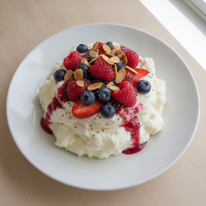 Silky Greek Yogurt Protein Mousse with Mixed Berries