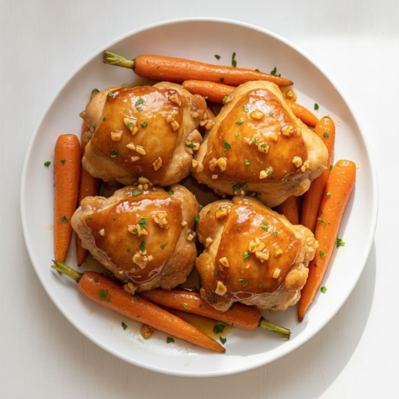 Honey-Garlic Chicken Thighs with Roasted Carrots