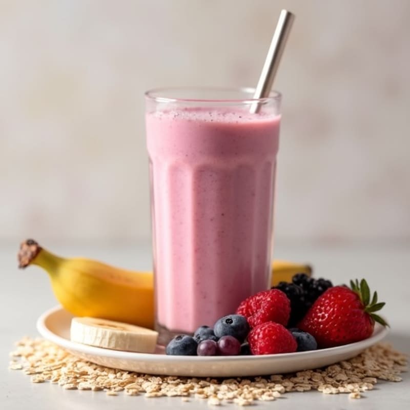 Creamy Vanilla-Berry Oat Milk Power Smoothie