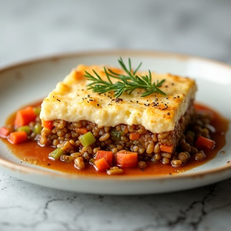 Hearty Lentil Shepherd's Pie with Creamy Cauliflower Topping