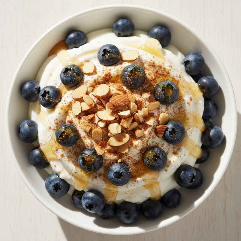 Blueberry-Almond Greek Yogurt Parfait