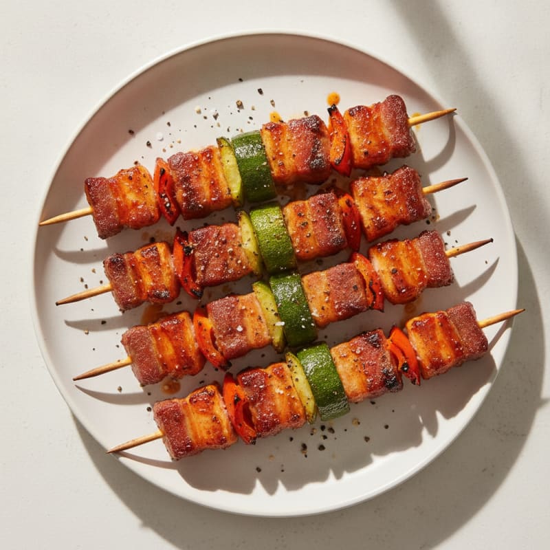 Spicy Gochujang Pork Belly Skewers