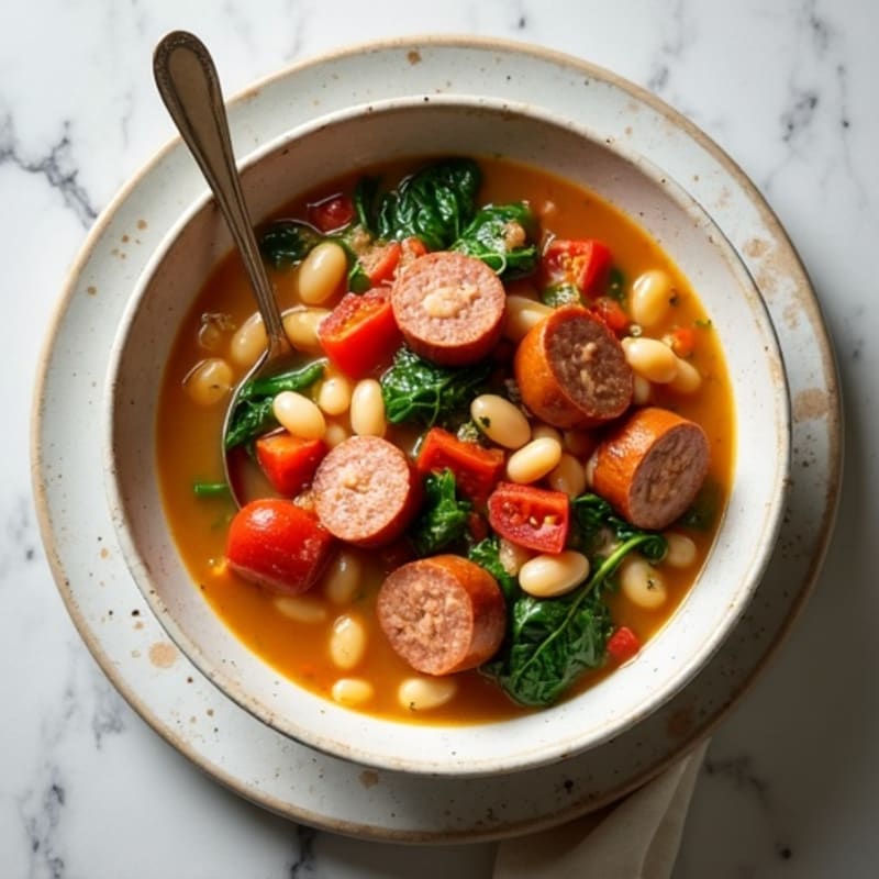 Hearty White Bean and Savory Chicken Sausage Stew