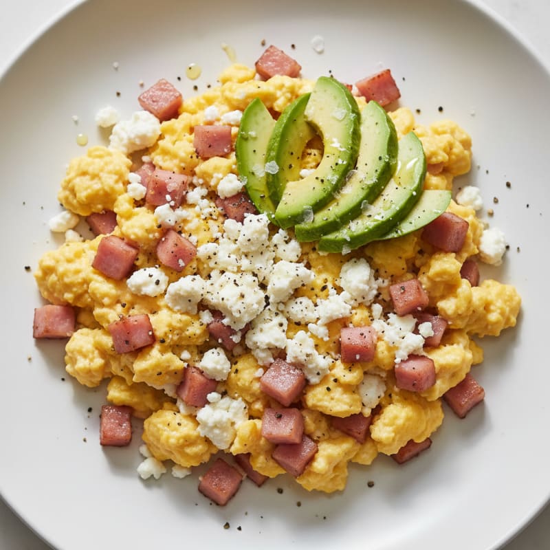 Savory Ham and Feta Scramble