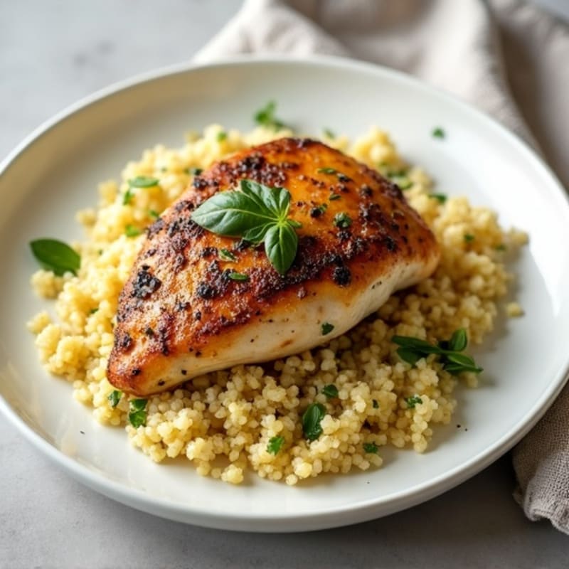 Herb-Roasted Chicken with Lemon Garlic Quinoa