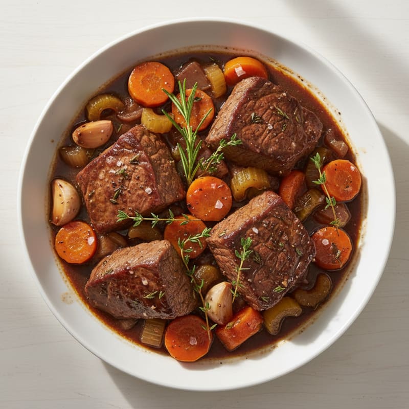 Tender Red Wine Braised Beef