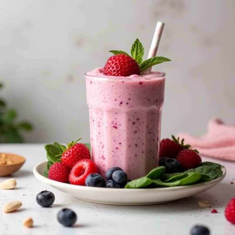 Creamy Vanilla Berry Protein Smoothie
