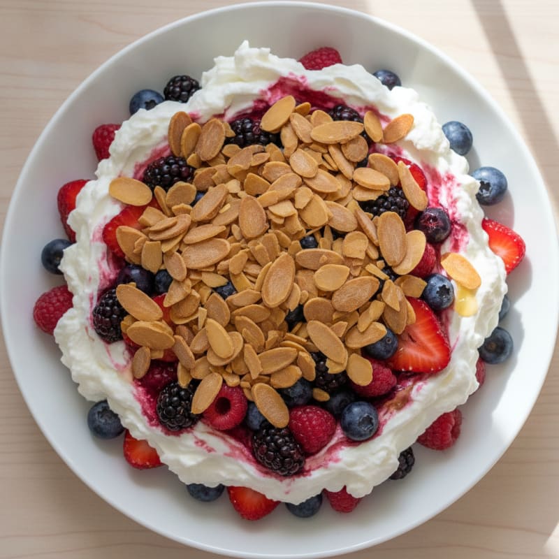 Greek Yogurt Protein Parfait with Berries and Almonds