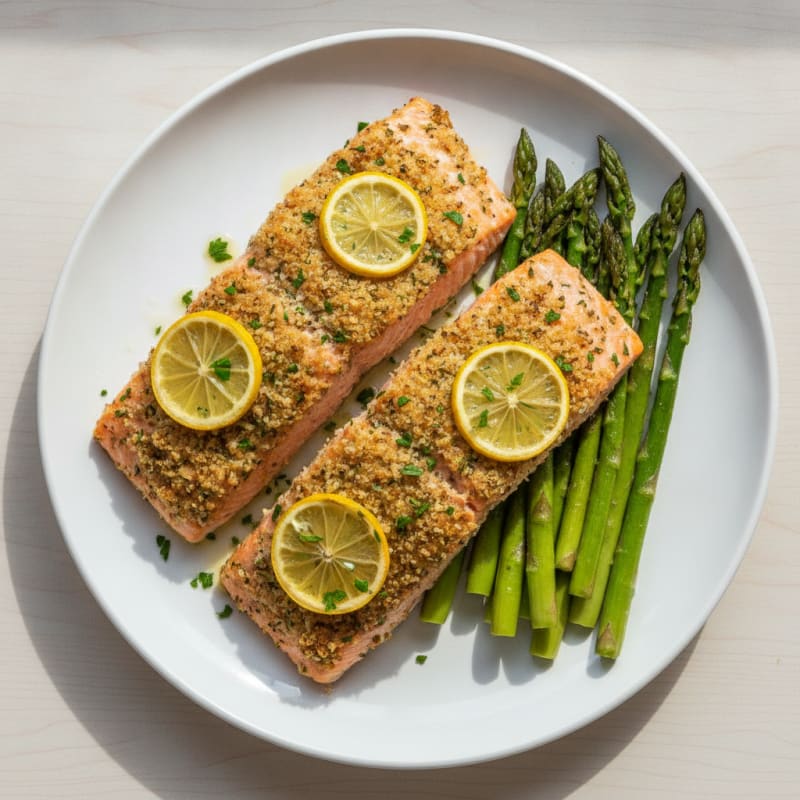 Baked Lemon Herb Salmon with Asparagus