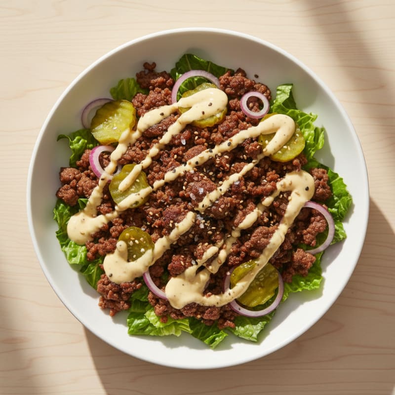 Crispy Ground Beef Big Mac Bowl