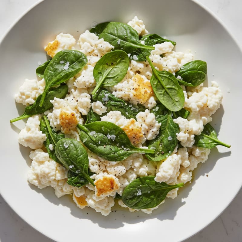 Egg White Spinach Scramble
