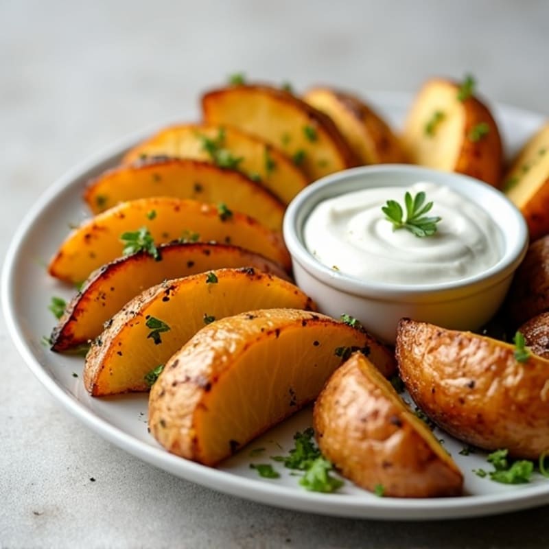 Crispy Herb-Roasted Potato Wedges with Garlic