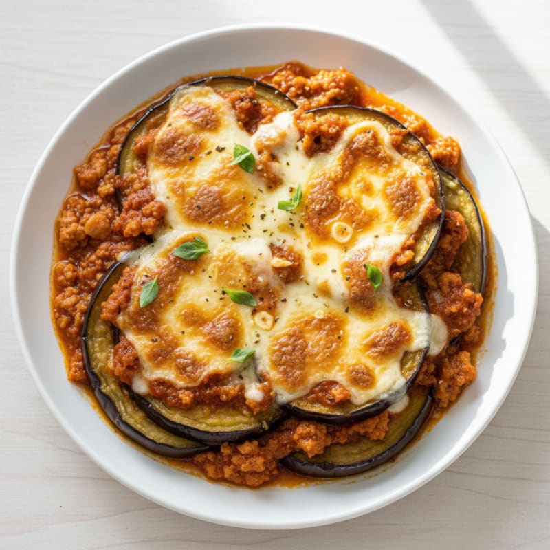 Baked Eggplant with Turkey Marinara and Mozzarella