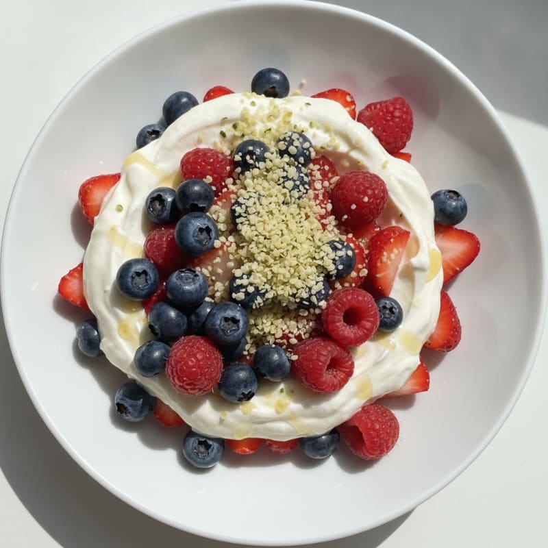 Greek Yogurt Protein Parfait with Mixed Berries