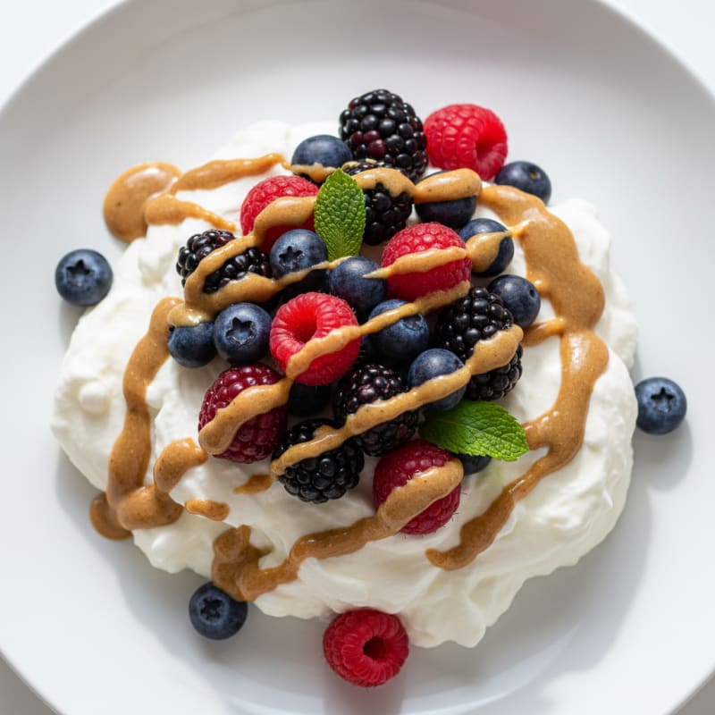 Greek Yogurt Protein Mousse with Mixed Berries