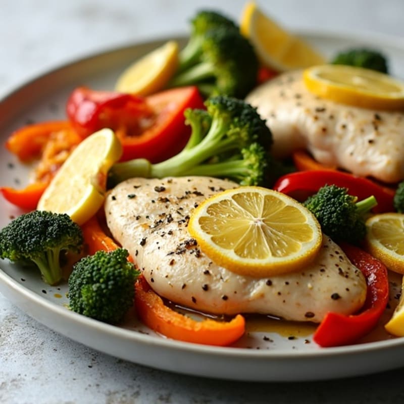 Sheet Pan Lemon Herb Chicken Breast with Roasted Vegetables
