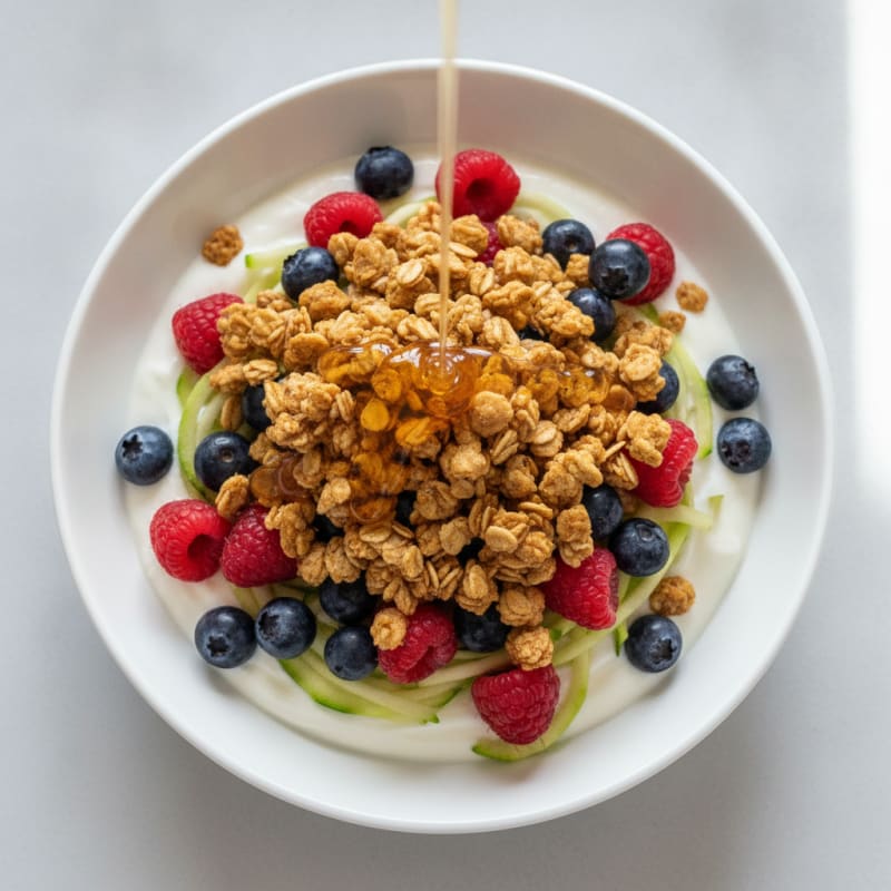 Greek Yogurt Parfait with Mixed Berries and Protein Granola