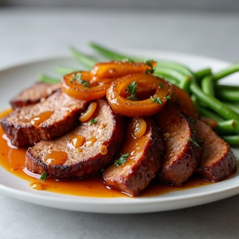 Slow-Cooked Smoky Brisket with Sweet Onion Glaze