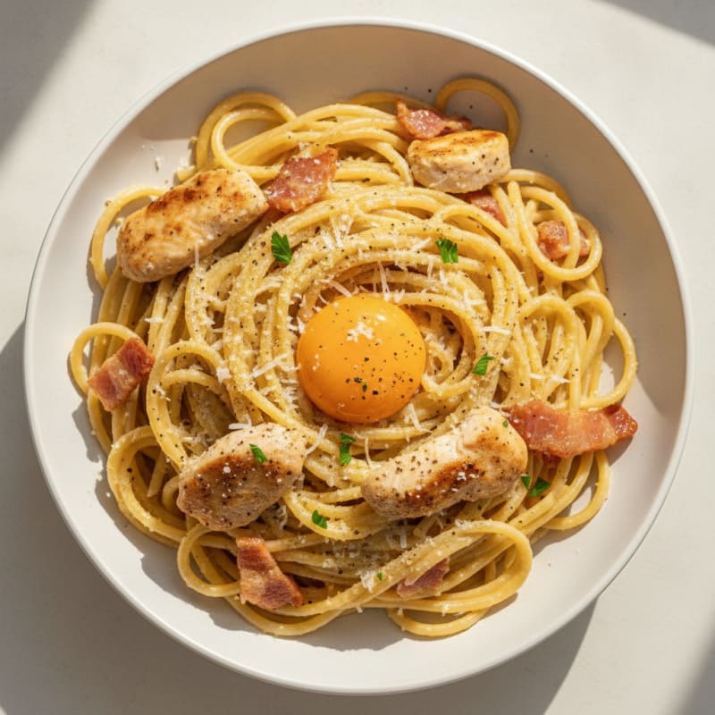 Classic Carbonara with Pancetta and Egg Yolk