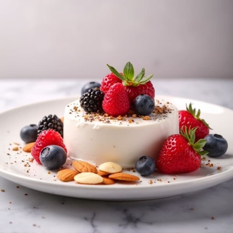 Greek Yogurt Protein Mousse with Mixed Berries