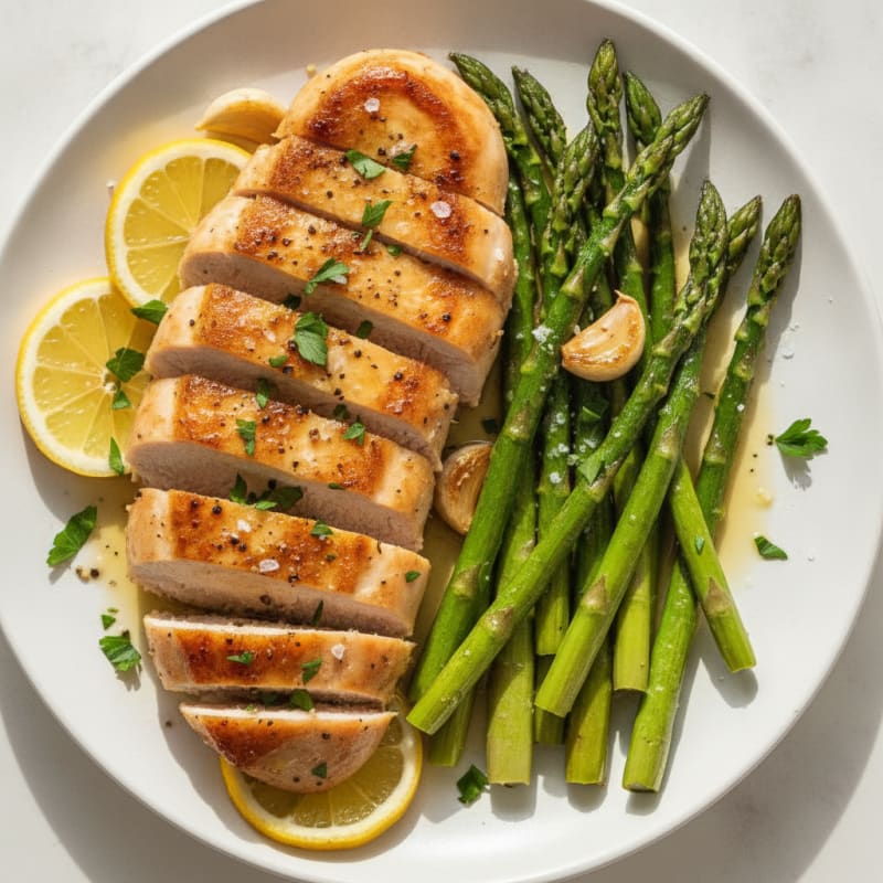 Lemon Herb Chicken with Roasted Asparagus