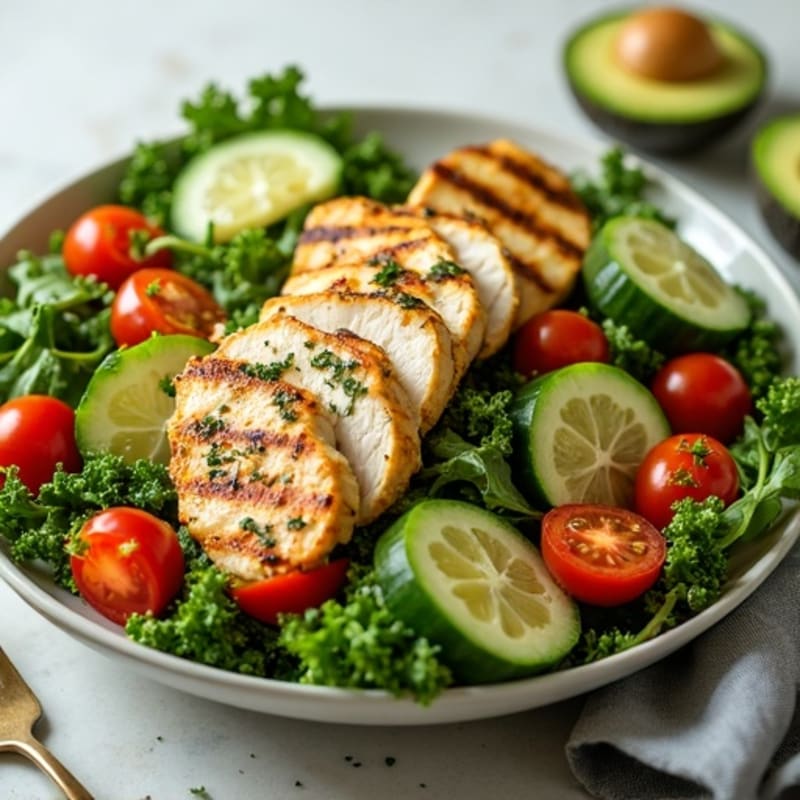 Grilled Lemon-Herb Chicken Salad with Crispy Greens