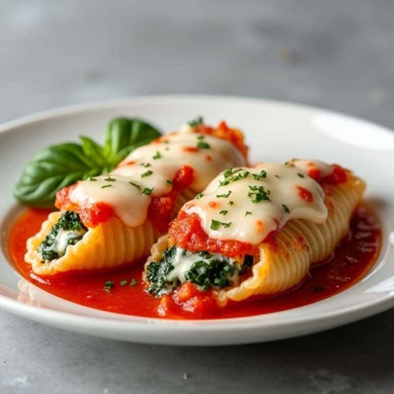 Healthy Baked Spinach & Ricotta Stuffed Shells