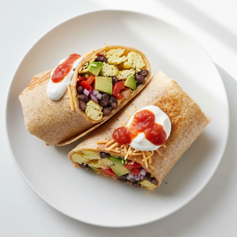 Egg and Black Bean Breakfast Burrito
