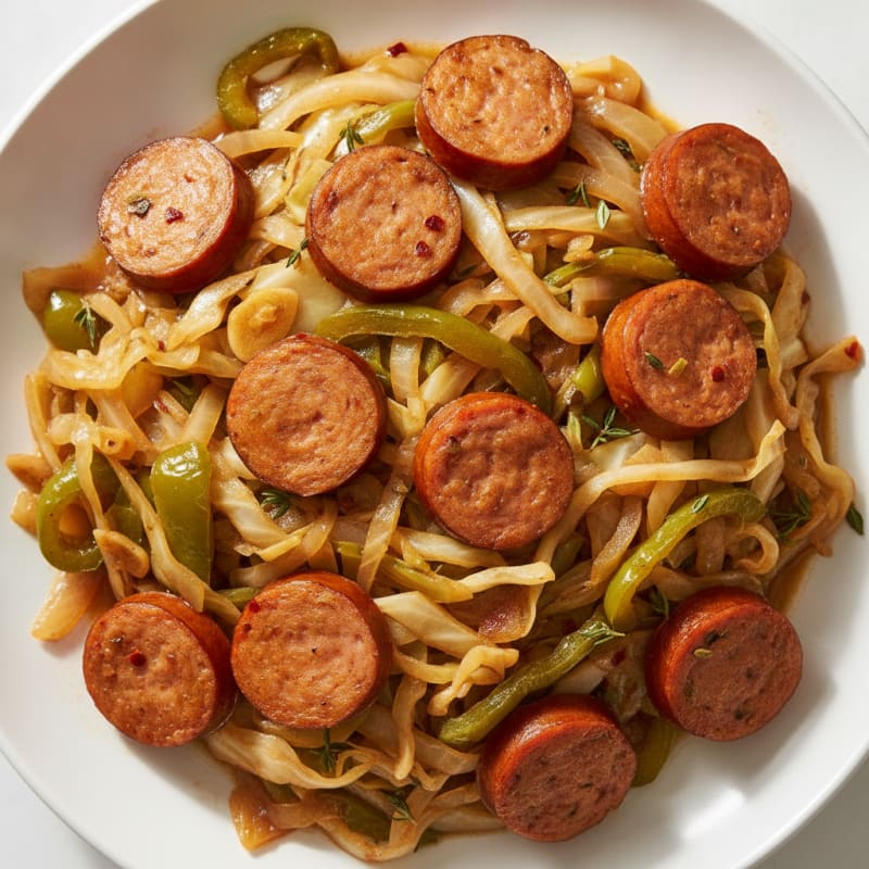 Braised Cabbage with Smoked Sausage