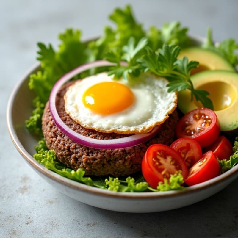 Lean Ground Beef Burger Bowl with Fresh Toppings