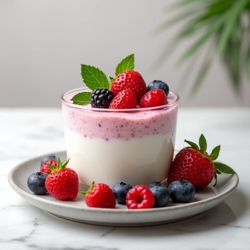 Silky Greek Yogurt Protein Mousse with Berries