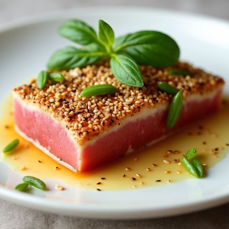 Sesame-Crusted Seared Tuna with Ginger-Lime Sauce