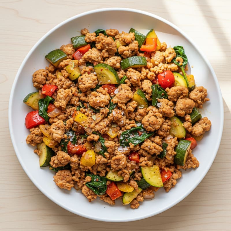 Savory Ground Turkey and Vegetable Skillet