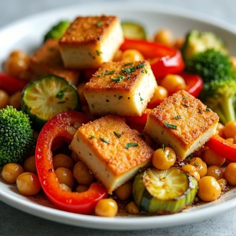 Crispy Tofu and Roasted Vegetable Sheet Pan Meal