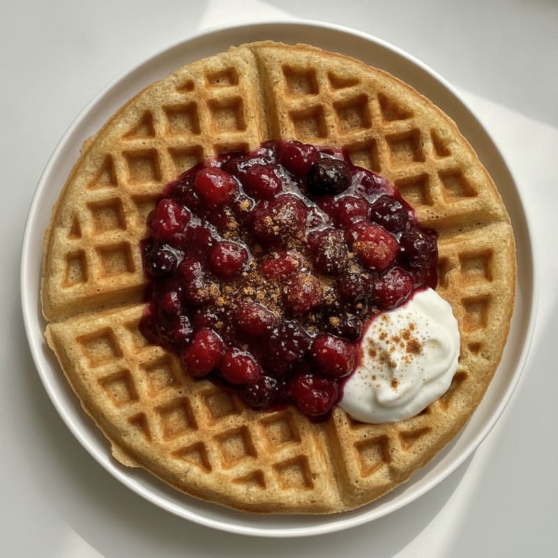 Classic Buttermilk Waffles with Berry Compote