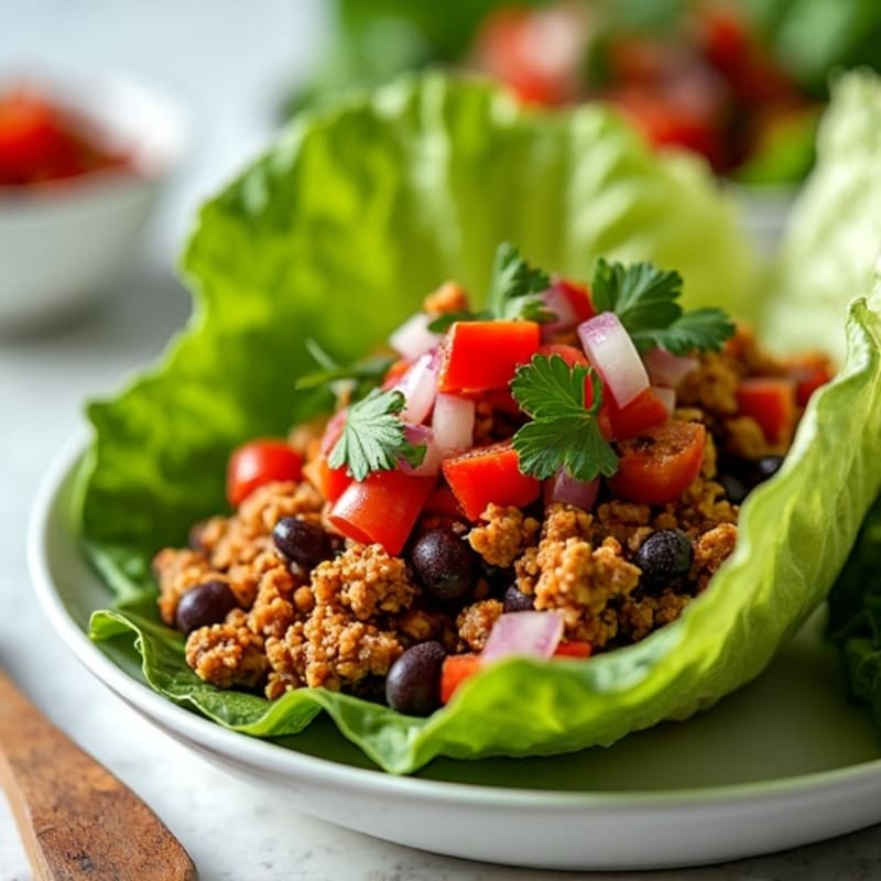 Spiced Ground Turkey with Fresh Pico and Crispy Lettuce Wraps