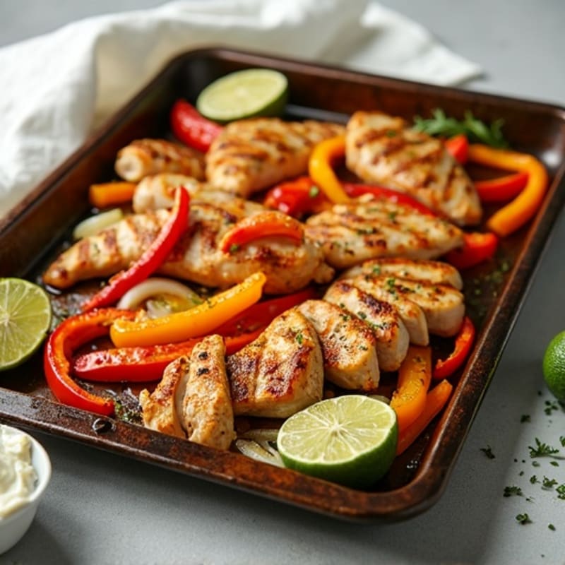 Sheet Pan Lime-Garlic Chicken Fajitas