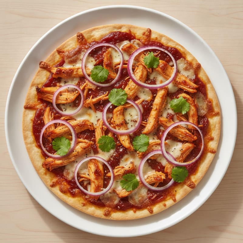 High-Protein BBQ Chicken Pizza with Red Onion