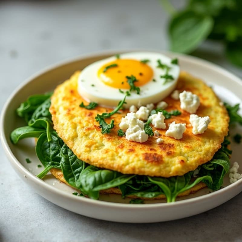 Fluffy Spinach Feta Protein Omelette