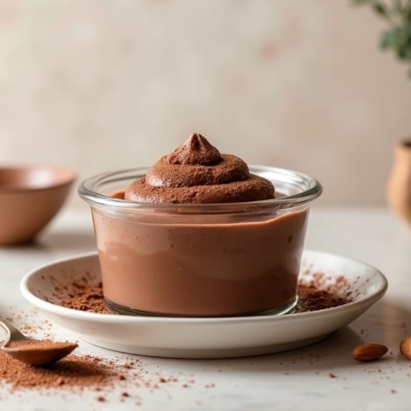 Silky Chocolate Protein Pudding with Almond Butter