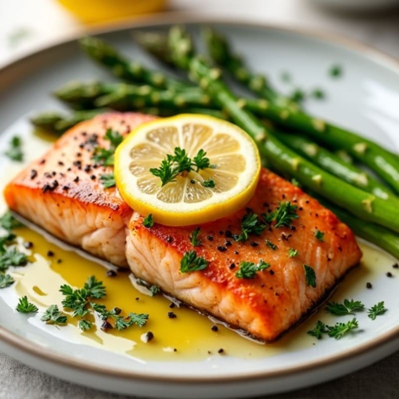 Lemon-Herb Baked Salmon with Roasted Asparagus
