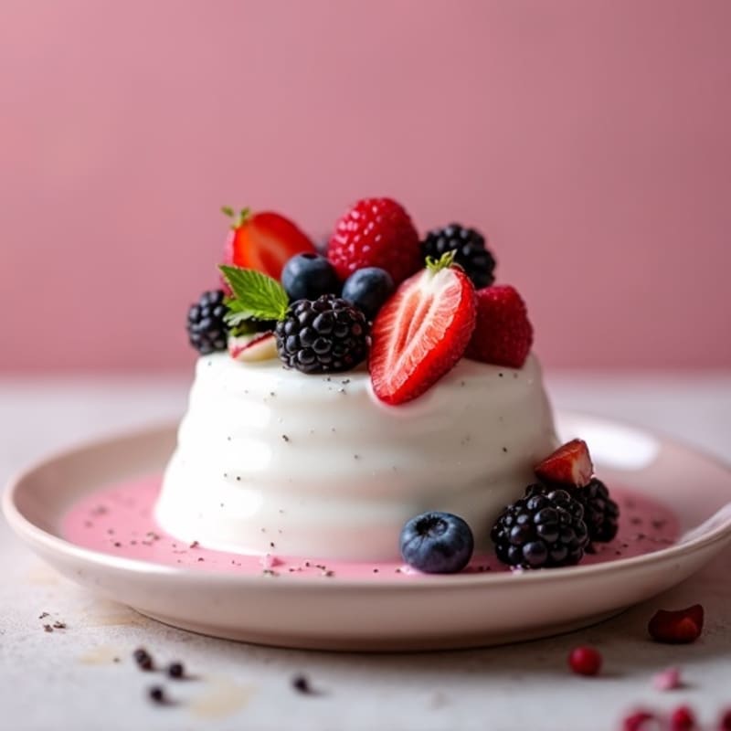 Silky Greek Yogurt Protein Mousse with Mixed Berries
