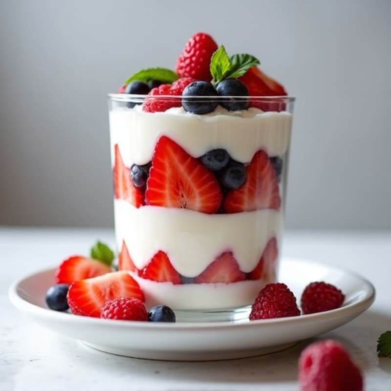 Greek Yogurt Protein Parfait with Mixed Berries