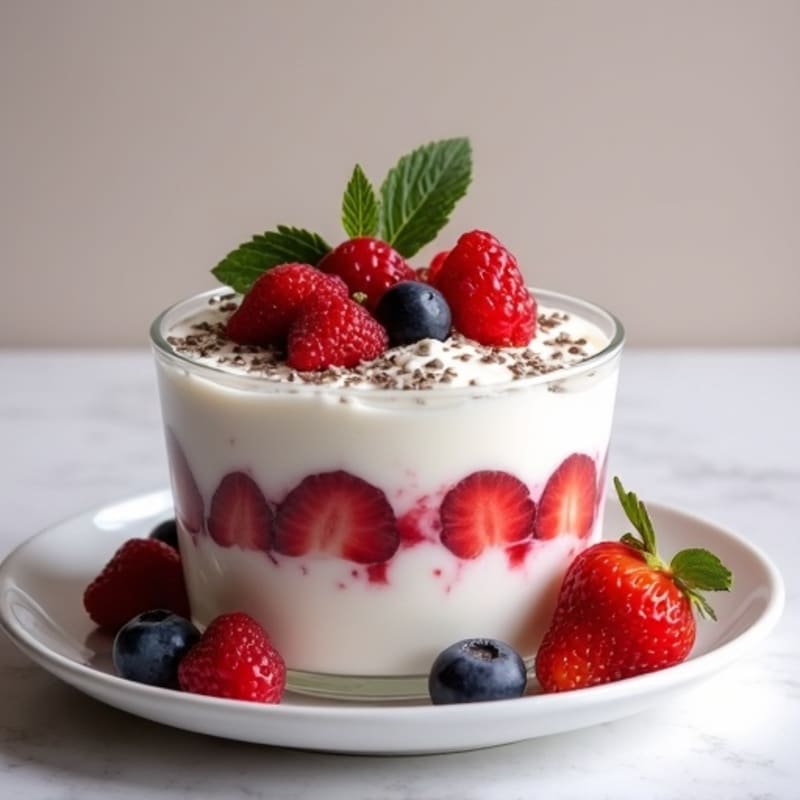 Silky Greek Yogurt Protein Parfait with Mixed Berries
