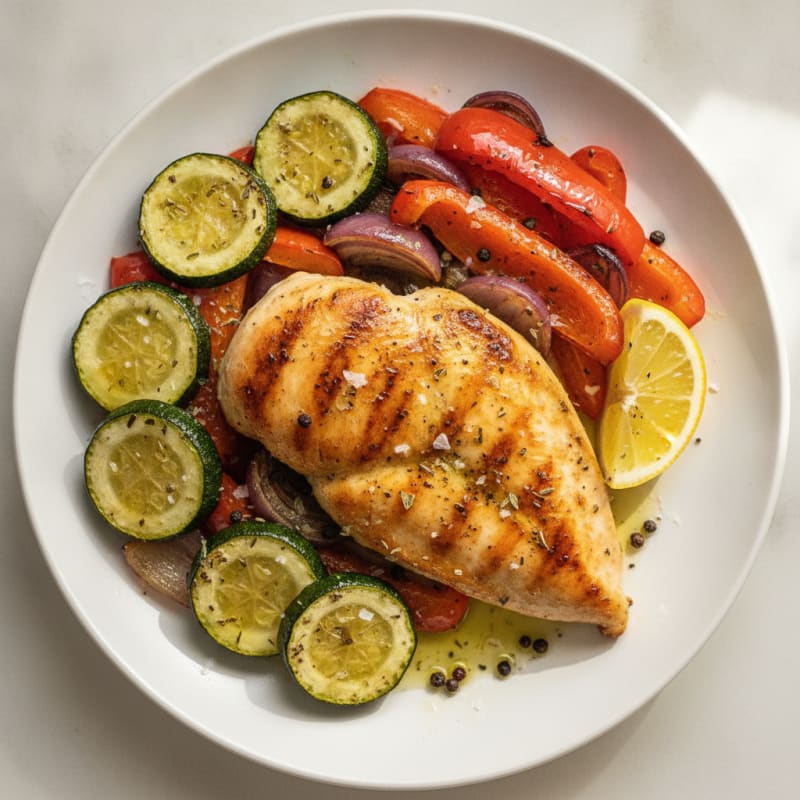 Pan-Seared Chicken with Roasted Vegetables