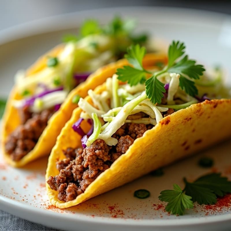 Lean Ground Beef Crunchy Tacos with Zesty Cabbage Slaw