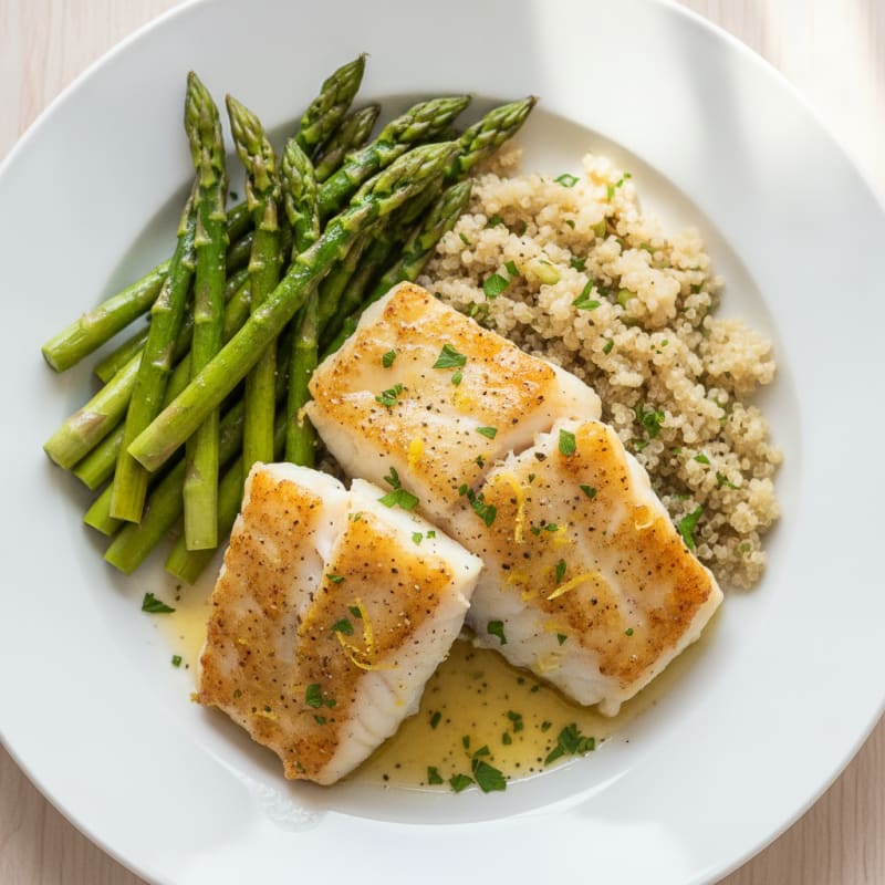Lemon Herb Baked Cod with Asparagus