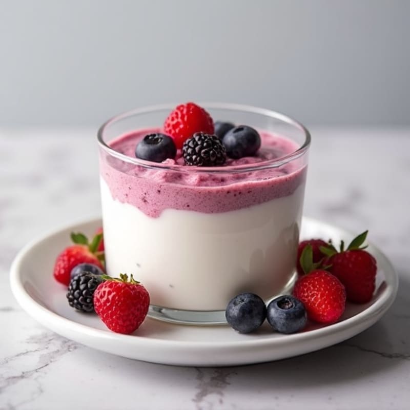 Greek Yogurt Protein Mousse with Mixed Berries