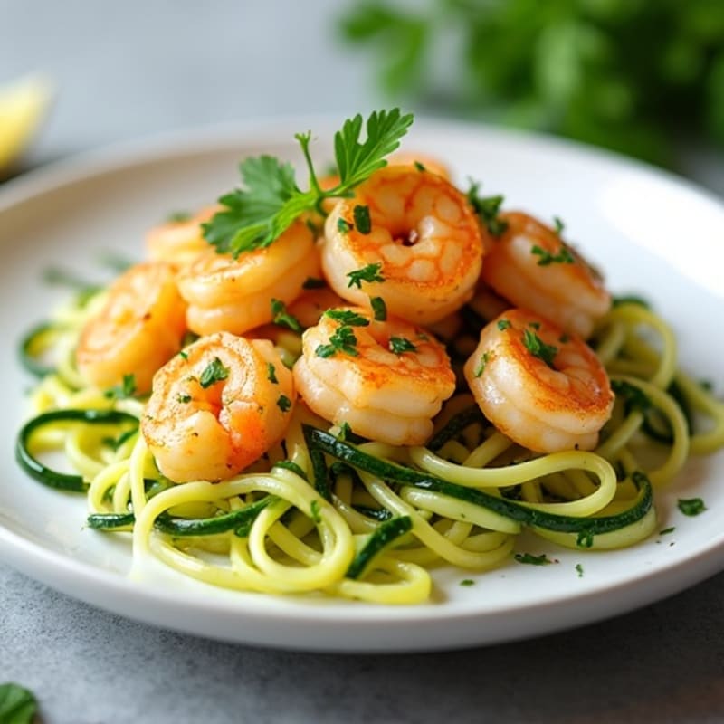 Lemon-Garlic Butter Shrimp with Herb Zucchini Noodles